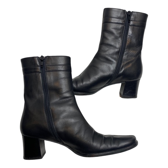 Coach Irina Black Leather Block Heel Bootie 6.5 - Picture 2 of 10